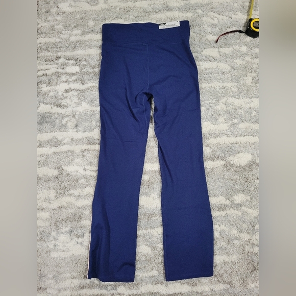 Blue High-Waist Athletic Leggings with White Stripes - Picture 7 of 9